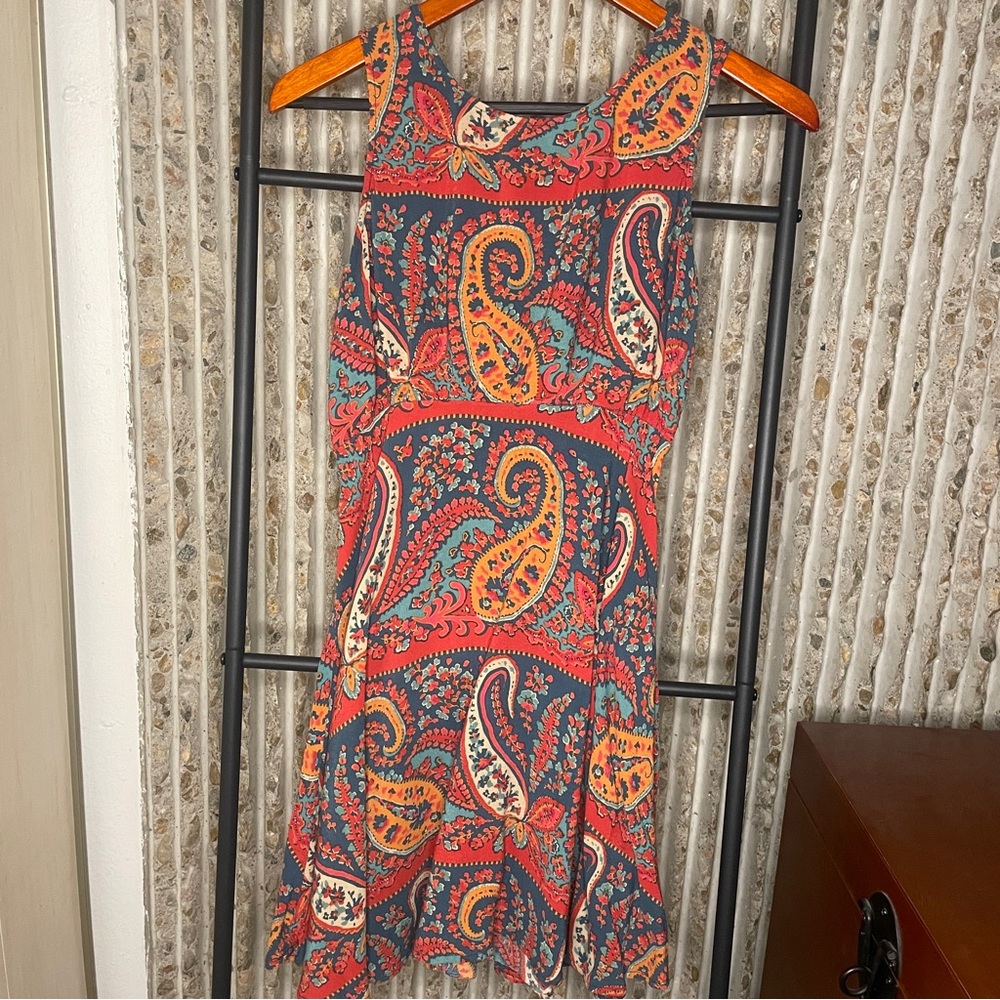 Free People Dancing Pretty Paisley Print Dress - Size 0 - Picture 2 of 8